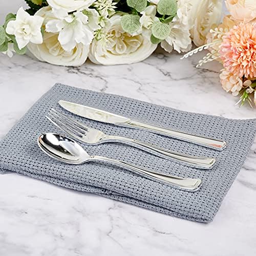 FOCUSLINE 300 Pack Silver Plastic Cutlery Set