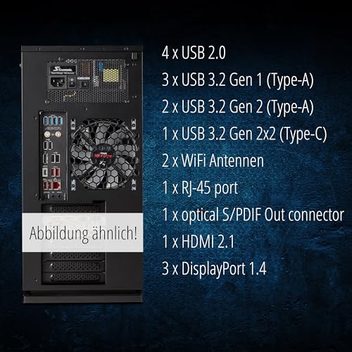 ERAZER Hunter X30 High-End Gaming Desktop PC (Intel Core i7-14700F, 32GB Kingston Fury Beast RGB DDR5 RAM, NVIDIA GeForce RTX 4070 Ti SUPER 16GB GDDR6X, 2TB PCIe SSD, Wasserkühlung, Win 11 Home) – Bild 5