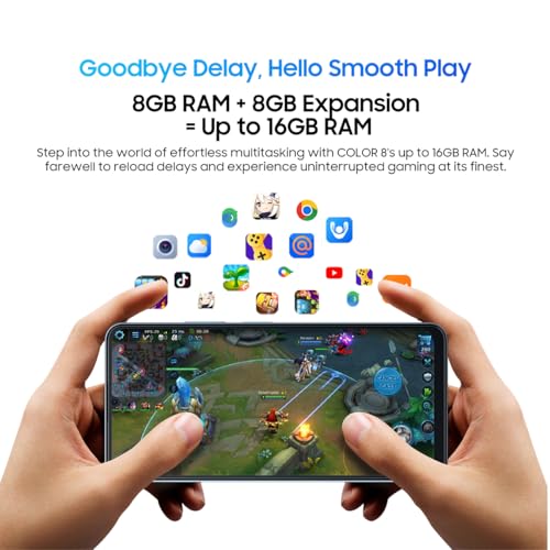 Blackview Color 8 Smartphone Ohne Vertrag, 16GB+128GB, 6,75" FHD+ 90Hz, 50MP+8MP Kamera, 6000mAh Akku, DREI Kartensteckplätze, Android 13 Handy, Smart-K Box Lautsprecher, GPS Schwarz – Bild 7