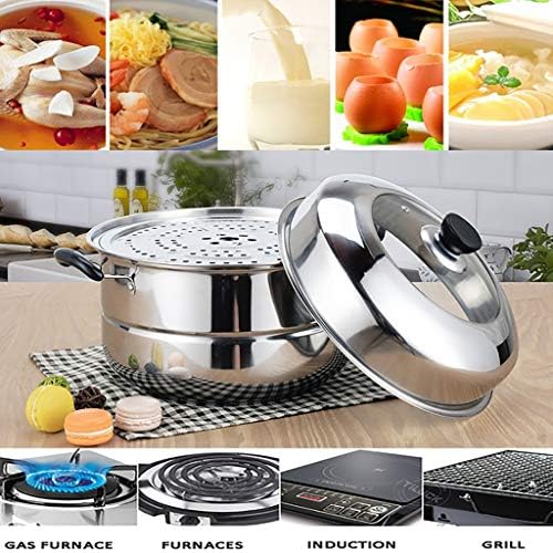 JSINEE Stainless Steel Steamer Pot 2-Layer Commercial Use