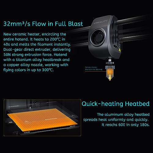 Creality K1 MAX 3D Drucker bei 600mm/s Druckgeschwindigkeit, FDM Drucktechnik mit Doppel Lüfternkühlung,2000mm/s² Beschleunigungen,Fernsteuerung mit WiFi-Verbindung,Z-Achse Position – Bild 4