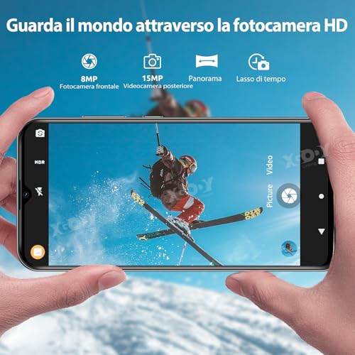 Xgody Smartphone V50, 4 GB RAM 64 GB ROM Handy mit 256 GB erweiterbar, Bildschirm 6,52 Zoll HD+, 13 MP + 5 MP, 4500 mAh, Android 10 Quad Core Dual SIM 4G Bluetooth/Wi-Fi/Face ID/OTG/3 Slots (schwarz) – Bild 6