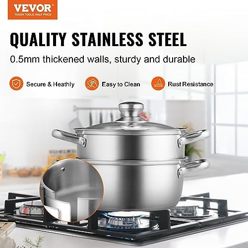 3QT Stainless Steel Steamer Pot for Kitchen Use