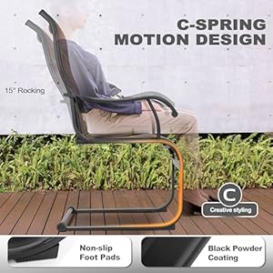 NUU GARDEN Patio Dining Chairs Set of 4, All Weather Outdoor Padded Textilene Patio Chairs, Breathable Spring Motion Textile High Back Outdoor Dining Chairs for Backyard, Lawn, Deck, Brown NUU GARDEN Patio Dining Chairs Set of 4 All Weather Outdoor Padded Textilene Patio Chairs Breathable Spring Motion Textile High Back Outdoor Dining Chairs for Backyard Lawn Deck Brown