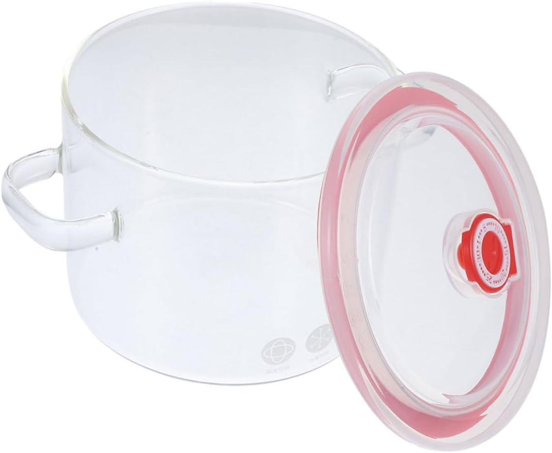 Sleek borosilicate glass pot with double handles for efficient cooking