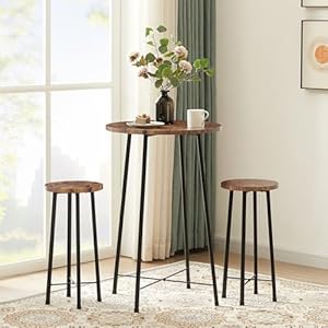   VECELO-Small-Bar-Table-and-Chairs-Round-Bistro-Sets-with-2-barstools-3-Piece-Pub-Dining-Furniture-Counter-Height-Wood-Top-for-Breakfast-Dinner-Coffee-Nap-Conference-Easy-Assembly-Brown