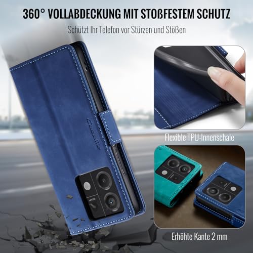 XYGLOW Handyhülle für Xiaomi Redmi Note 13 Pro 5G Hülle Klappbar Premium PU Lederhülle Klapphülle【RFID Schutz】Kartenfach Standfunktion Schutzhülle für Redmi Note 13 Pro 5G Flip Case Tasche Cover,Blau – Bild 6