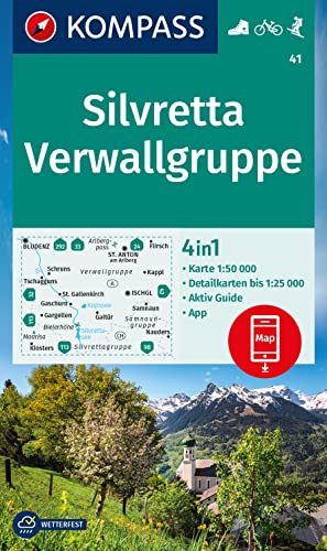 Carta escursionistica Kom 41. Silvretta, Verwallgruppe