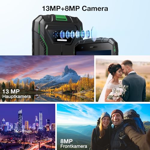 DOOGEE S41T Outdoor Handy Ohne Vertrag (2024), 6300 mAh, 8GB RAM+64GB Octa Core Android 13, Handy Wasserdicht Outdoor Smartphone 5.5" HD+ IP68/P69K,3MP+ 8MP, 4G Dual SIM NFC/OTG/GPS – Bild 6