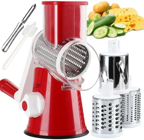 Maxceysen Rotary Cheese Grater with Handle Soft Safe Food Grater