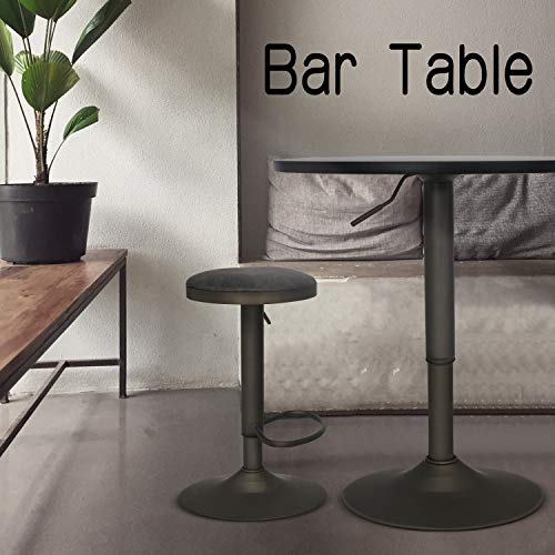 24-Inch-Round-Bar-Table-Adjustable-Height-and-Wood-Cocktail-Pub-Table-MDF-Top-360-Swivel-Furniture-Black 24 Inch Round Bar Table Adjustable Height and Wood Cocktail Pub Table MDF Top 360 Swivel Furniture Black
