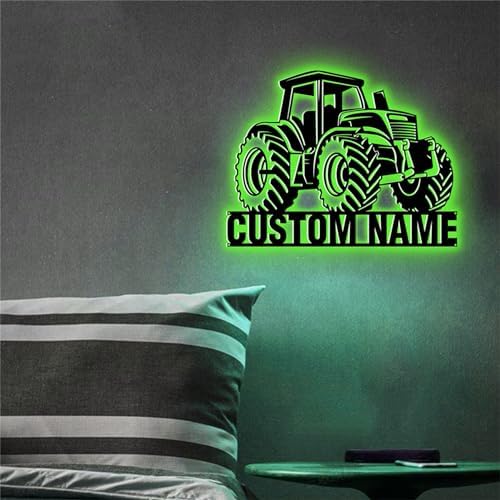 Custom Forklift Driver Metal Wall Art LED Light Sign