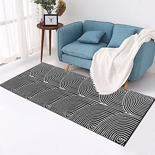 Tiffasea Woven Runner Rug 2x6 Black White