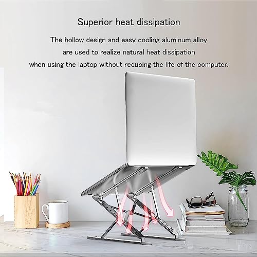 KINGDATA Laptop Ständer, ergonomischer Aluminium-Laptop-Erhöhung für Schreibtisch, Computer ständer 7 + 9 Stufen höhenverstellbar, Faltbarer Notebook Ständer, kompatibel mit allen 10-17 Zoll Laptops – Bild 4
