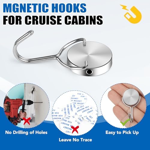 LOVIMAG 60Lbs Magnetic Hooks 6-Pack Cruise Essentials