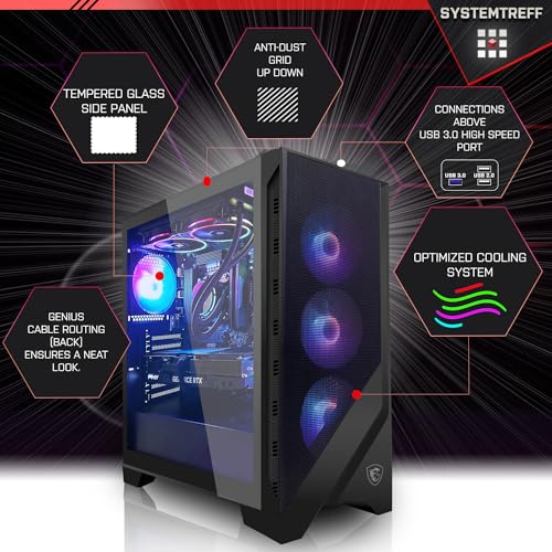 SYSTEMTREFF High-End Gaming PC Intel Core i9-12900K 16x5.2GHz | Nvidia GeForce RTX 4070 Ti Super 16GB DX12 | 1TB M.2 NVMe | 32GB DDR5 RAM | WLAN Desktop Computer Rechner für Gamer, Zocker & Streamer – Bild 4