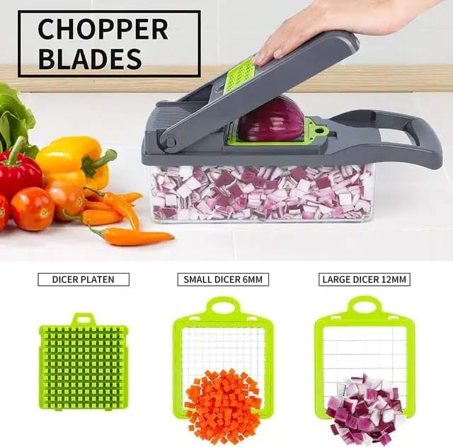 16-in-1 Vegetable Chopper with Container Pro-Performance Multifunctional Veggie Slicer