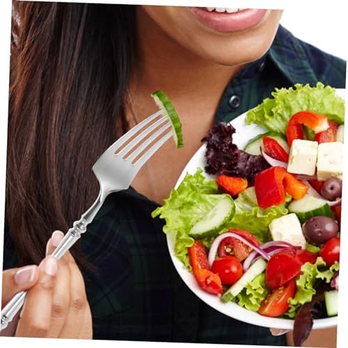 KICHOUSE 304 Stainless Steel Fork Spoon Set for Family Dinners
