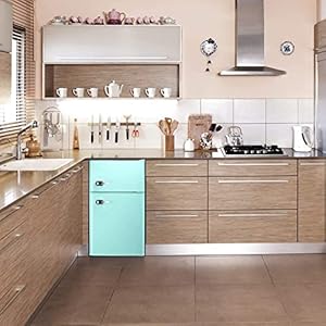   Antarctic-Star-Compact-Mini-Refrigerator-Separate-Freezer-Small-Fridge-Double-2-Door-Adjustable-Removable-Retro-Stainless-Steel-Shelves-Living-roomKitchenDormOffice-32-cu-ftGreen
