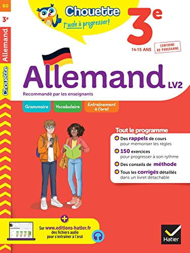Chouette - Allemand 3e - LV2 (A2, A2+): cahier de révision et d'entraînement recommandé par les enseignants
