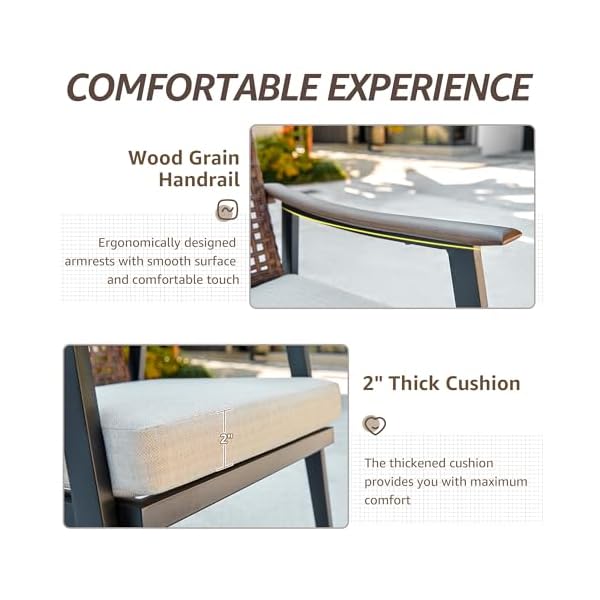   NATURAL-EXPRESSIONS-7-Piece-Patio-Dining-Table-Outdoor-Furniture-Set-6-Rattan-Wicker-Chairs-with-Cushions-and-70-Large-Dining-Table-with-165-Umbrella-Hole-for-Patio-Garden-Porch-Pool-Beige