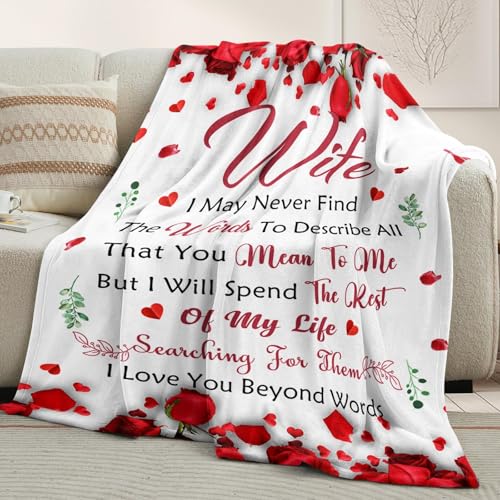 Gifts for Wife from Husband - Anniversary Wedding Gifts for Women - Wife Christmas & Birthday Gift Ideas - Romantic I Love You Gift for her - Valentines Present for Her - to My Wife's Blanket 50"x60" - Image 4