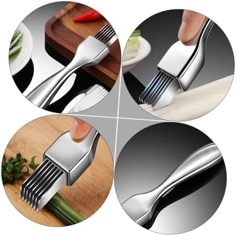 Stoeba 2-Pieceprofessional Shallot Garlic Slicer wCrinkle Blade for KitchenUse