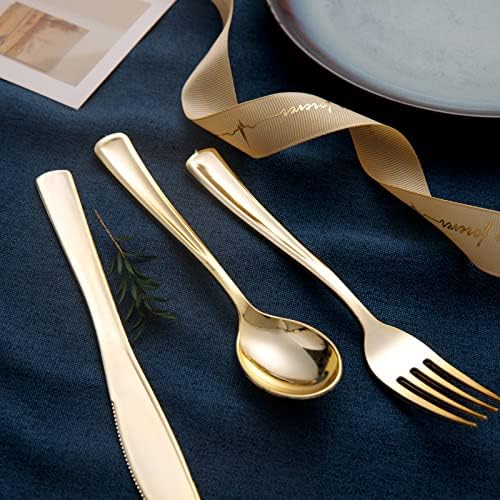 Convivial Gold Plastic Silverware Set