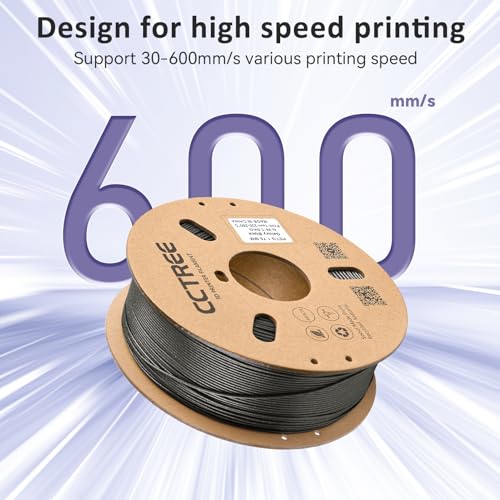 CCTREE PETG 3D Drucker Filament 1,75 mm, Ausgezeichnete Zähigkeit, Maßgenauigkeit +/- 0.03mm, 1kg Spule (2.2lbs), für most FDM 3D Drucker, Galaxy Schwarz – Bild 4