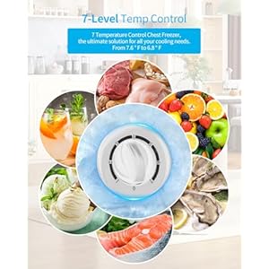   TABU-70-Cubic-Feet-Chest-FreezerTop-Opening-Deep-Freezer-with-Removable-Basket-Freestanding-Compact-Chest-Deep-Freezer-with-7-Level-Adjustable-Thermostat-White-70-CuFt