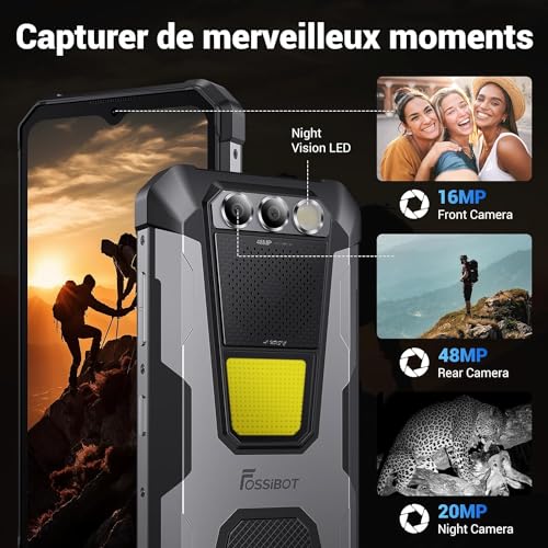 FOSSiBOT F106 Pro Rugged Smartphone Android 14 (2024), 48 MP + 20 MP Nachtsicht, 6,58 Zoll FHD+, 15 GB RAM + 256 GB ROM, Lampe 512 lm Lautsprecher 110 dB, IP68/4G Dual SIM/NFC – Bild 4