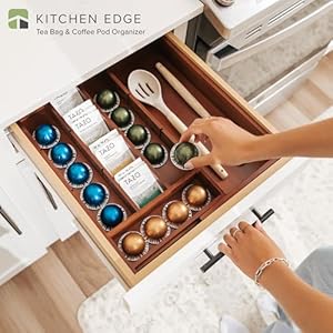   Acacia-Tea-Bag-and-Coffee-Pod-Kitchen-Drawer-Organizer-Expandable-97-to-17-Inches-10-Storage-Compartments-Adjustable-Wall-Inserts-Non-Slip-Feet-Food-Safe-Finish