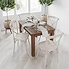 Merrick Lane Rustic Brown Solid Wood Dining Table Kitchen Table with Square Legs Farmhouse Dining Table 46 x 30 Seats 4 Rustic Finish for Indoor or Outdoor Use
