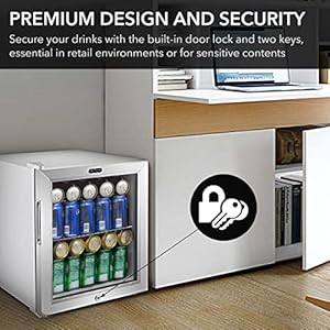 Whynter BR 062WS Beverage Refrigerator and Cooler Mini Fridge with Glass Door with Lock 16 Cubic Feet Stainless Steel