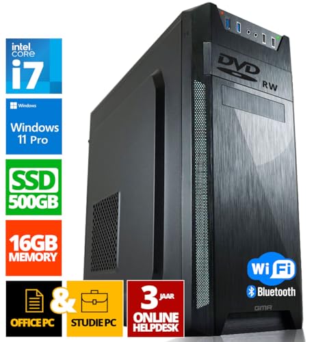 Ultra Intel i7 PC - Schneller Rechner + Computer für Büro & Home Office mit 16GB DDR3 RAM/Arbeitsspeicher - 512GB SSD - DVD+RW - USB3.0 - WiFi 600 und Bluetooth 5 - Win 11 Pro – Bild 3