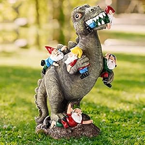 SOWSUN Dinosaur Gnomes Garden Statu...
