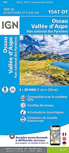 IGN Ossau/Vallée D'Aspe/Parc National des Pyrénées - Carte topographique