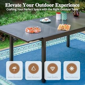   HERAS-HOUSE-Outdoor-Dining-Set-7-Piece-Patio-Dining-Sets-6-Brown-Textilene-Chairs-and-1-Rectangular-Extendable-Large-Surface-Metal-Dining-Table-for-Deck-Backyard-Lawn