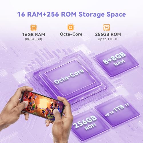 CUBOT NOTE 50 Android 13 Handy Günstig (2023) Octa-Core,16GB RAM/256GB ROM Smartphone Ohne Vertrag,4G Dual SIM Simlockfreie Handys,6,56" HD+ Display,5200mAh Akku,50MP Kamera,NFC/Fingerabdruck/OTG-Lila – Bild 3