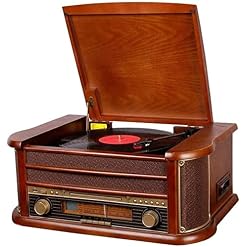RsFiL Tourne-Disque rétro disques vinyles Bluetooth, Platine Vinyle à entraînement par Courroie avec Haut-parleurs stéréo intégrés, Lecteur CD/Cassette - Les Beatles, Paul McCartney, John Lennon, RIngo Starr, George Harrison