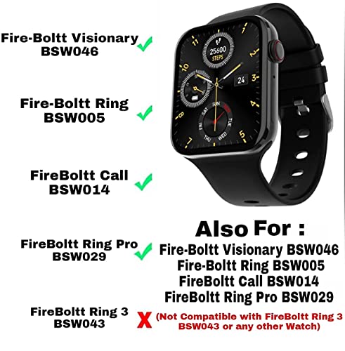 Image of STRAPY Strap Bands for F ire Boltt Ring BSW005, Compatible with 42mm | F ire Bolt Ring Pro BSW029 || Fire Boltt Ring Plus | F ire Boltt Call BSW014 | F ire Boltt Visionary BSW046 | Smartwatch Only