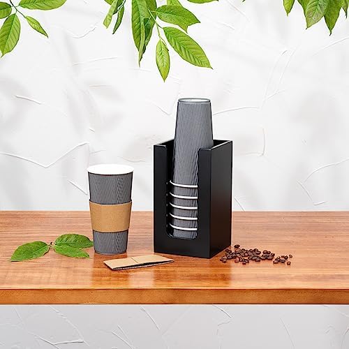 Restaurantware 45 x 8 Inch Coffee Cup Dispenser with Bamboo Napkin Holder