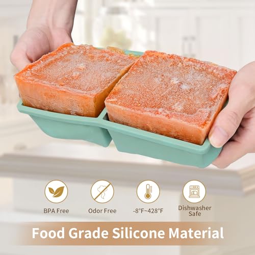 Silicone-Freezer-Tray-for-Soup-Ice-Cubes-2-Cup-Freezing-Tray-for-Meal-Prep-2Pack-Silicon-Soup-Portion-Freeze-Tray-Make-Stock-Souped-Ice-Cube Silicone Freezer Tray for Soup Ice Cubes 2 Cup Freezing Tray for Meal Prep 2Pack Silicon Soup Portion Freeze Tray Make Stock Souped Ice Cube