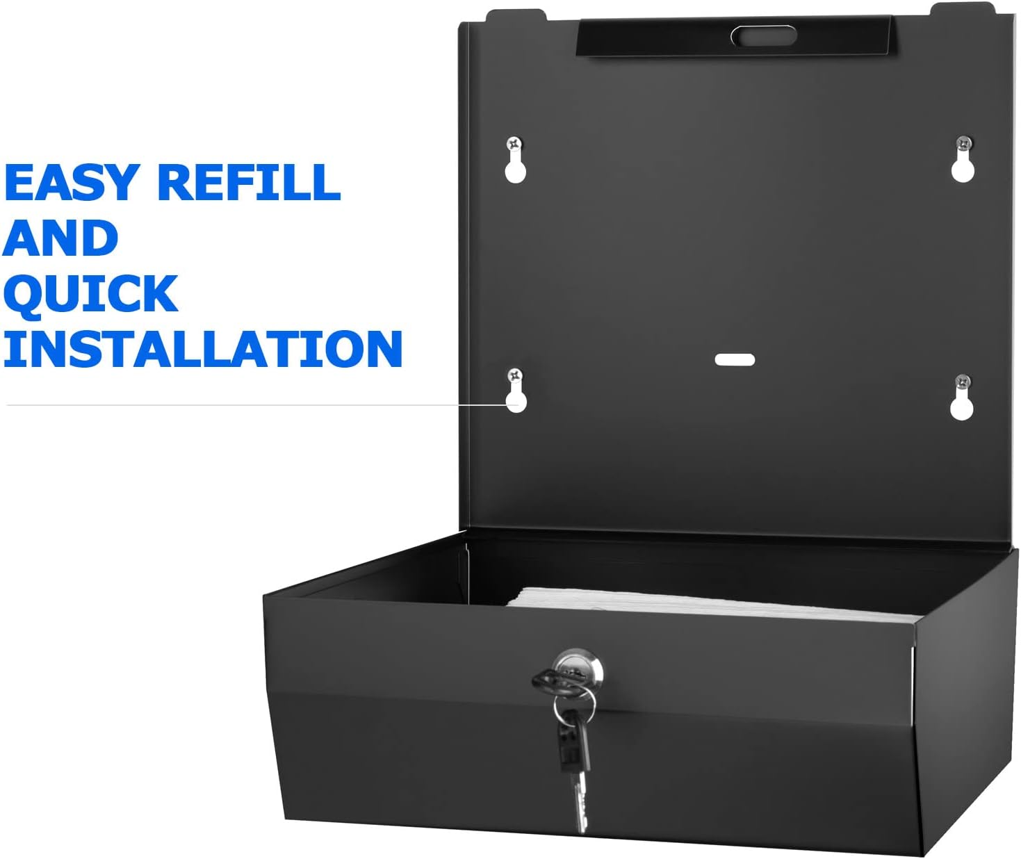 Wall-Mounted Stainless Steel Tissue Holder - Quick-Access Matte Black