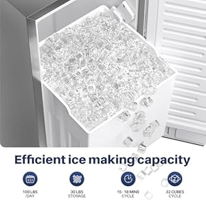 Coolake 15 inch wide under counter ice maker machine 80lbsday built in freestanding ice maker with 25lbs storage bin stainless steel self cleaning lcd panel under cabinet ice maker for home office  urban country home decor