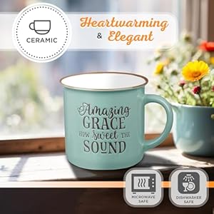   Christian-Art-Gifts-Mint-Green-Camp-Style-Ceramic-Coffee-Mug--13-oz-Microwave-and-Dishwasher-Safe-Novelty-Drinkware-Inspirational-Scripture-Coffee-and-Tea-Mug-with-Worship-Hymn-Song-Amazing-Grace