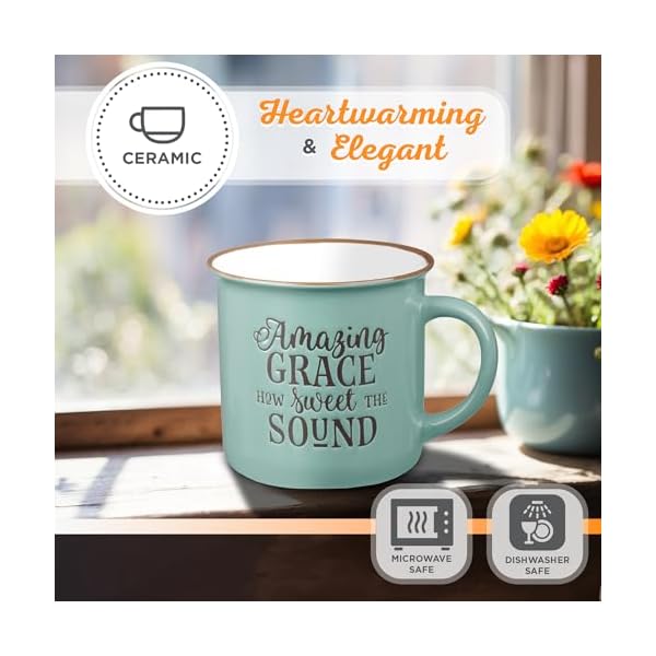   Christian-Art-Gifts-Mint-Green-Camp-Style-Ceramic-Coffee-Mug--13-oz-Microwave-and-Dishwasher-Safe-Novelty-Drinkware-Inspirational-Scripture-Coffee-and-Tea-Mug-with-Worship-Hymn-Song-Amazing-Grace