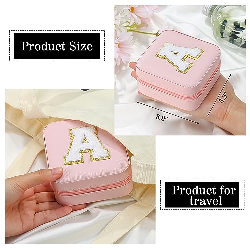 Parima Gifts for Women - Personalized Gift for Women, Birthday Gift for Woman, Travel Gifts, Small Gifts, Cute Travel Jewelry Cases Small Jewelry Box | Letter K, Pink - Image 6