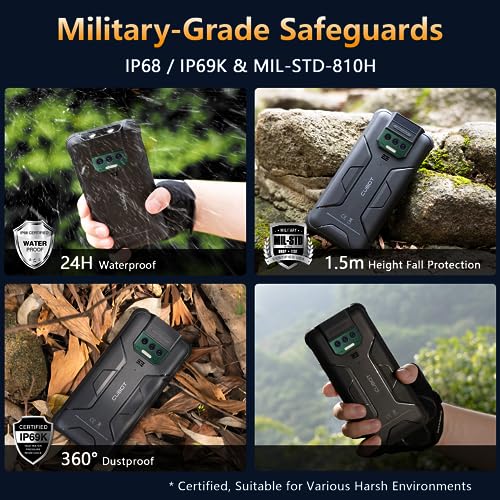 CUBOT Kingkong Power(2023) Outdoor Smartphone Android 13, 16GB(8+8)/256GB, 10600mAh(33W), 6.5" FHD+ Handy Ohne Vertrag mit Glare Taschenlampe, 48MP+20MP Nachtsicht, IP68/Dual 4G SIM/NFC/GPS – Bild 8