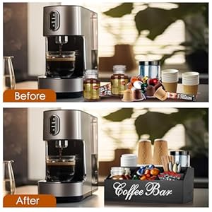   Coffee-Station-Organizer-Coffee-Pods-Holder-for-Counter-Wood-Coffee-and-Tea-Condiment-Storage-Organizer-Farmhouse-Coffee-Accessories-Basket-for-Coffee-Bar-Decor
